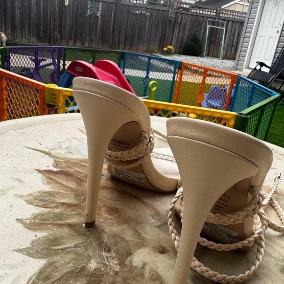 SCHUTZ Women's Braided Heels - Cream - Picture 3 of 5